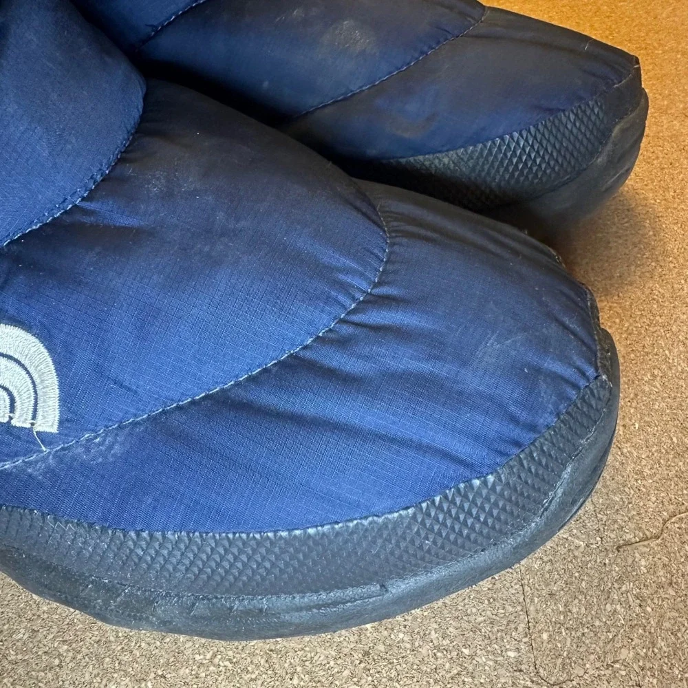 The North Face Nuptse Bootie Men 10 Navy Blue 700 Down Winter Snow Boot 9L3 TB1Y